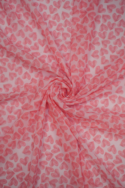 Blush Heartbeat Georgette Fabric