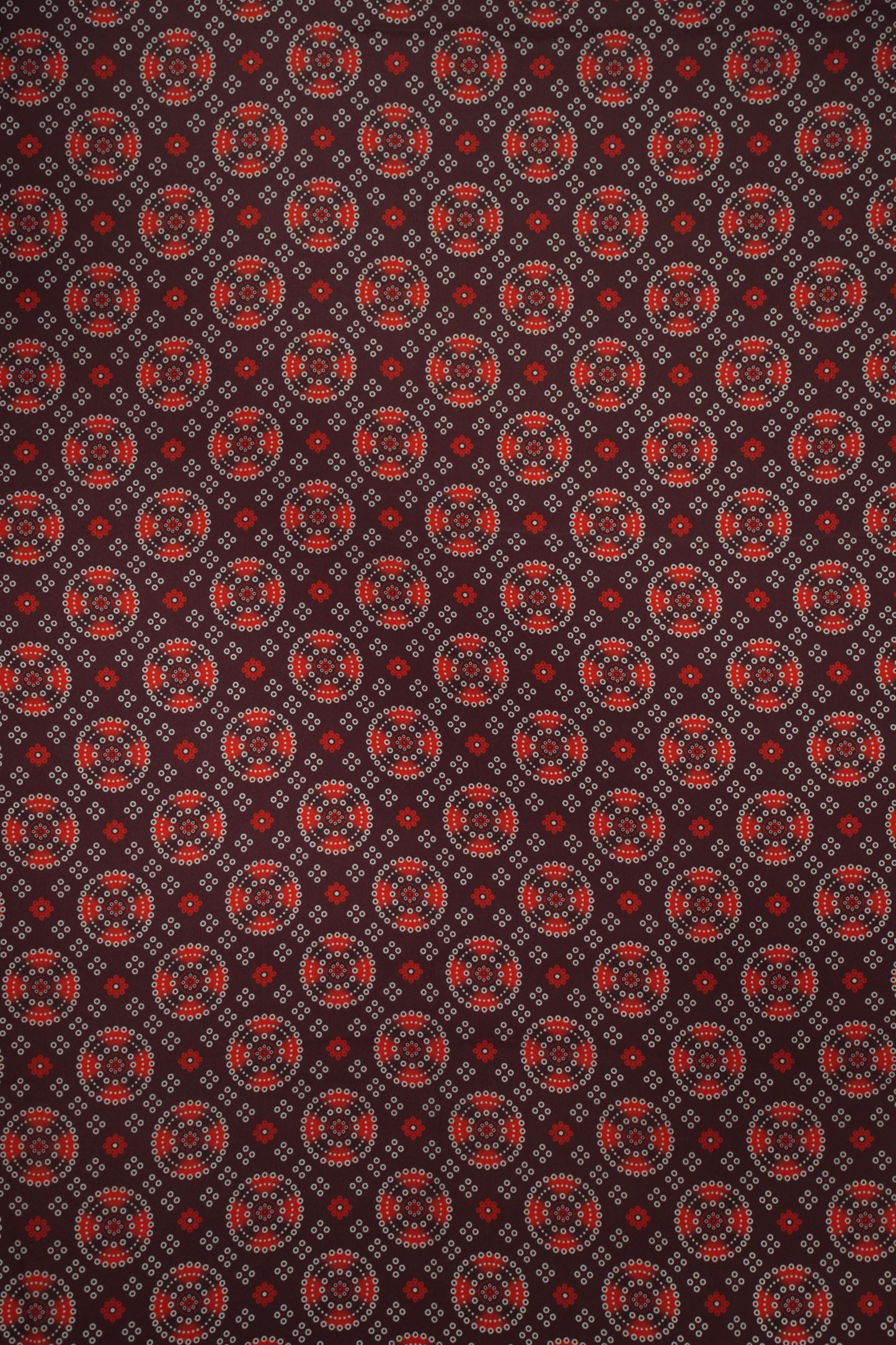 Maroon Mandala French Crepe Fabric
