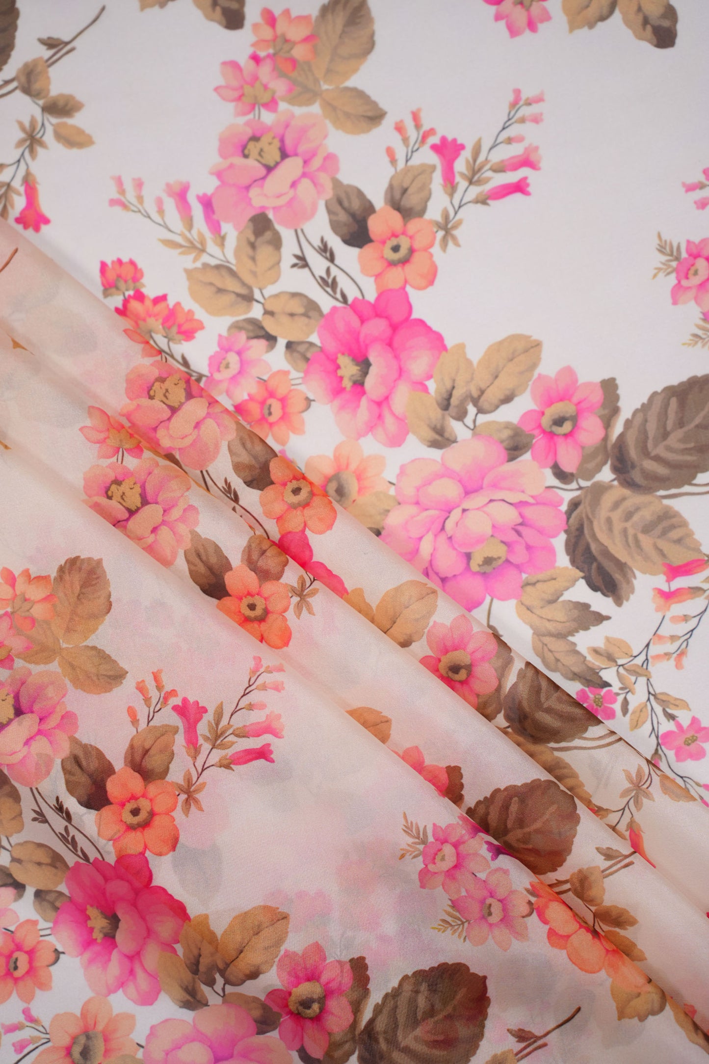 Spring Bloom Georgette Geometric Printed Fabric