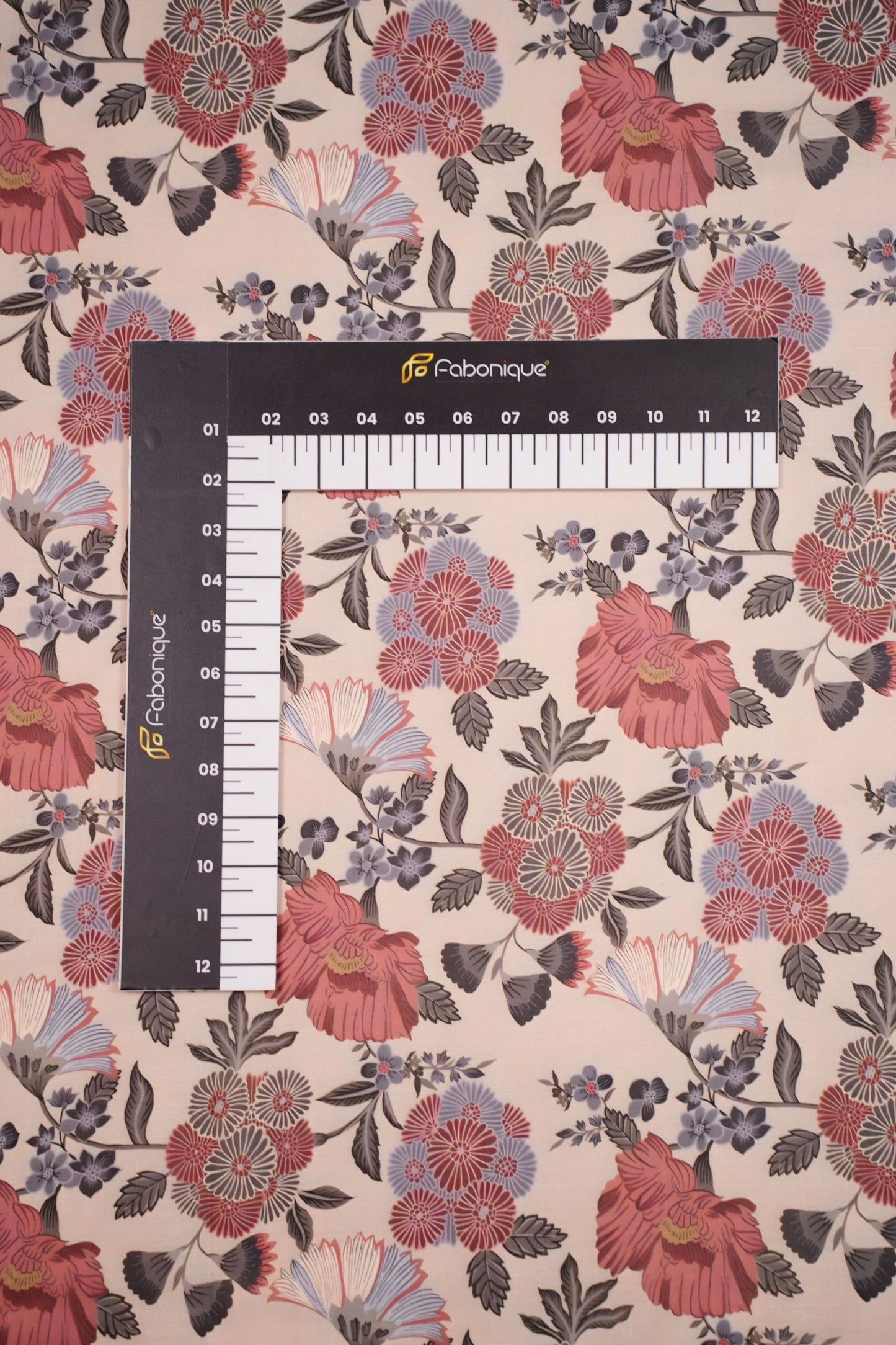 Dusky Charm Linen Floral Printed Fabric