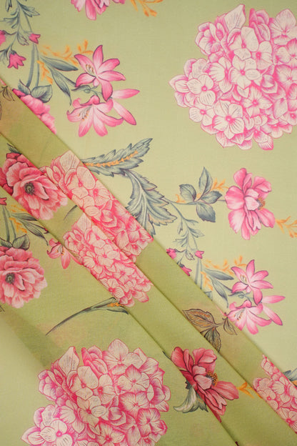 Roselyn Mist Georgette Floral Printed Fabric