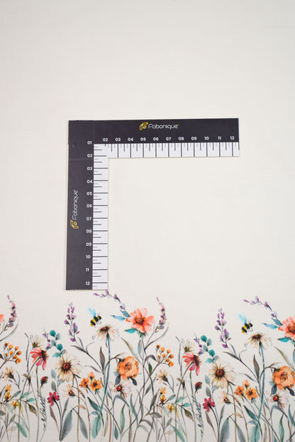 Garden Whisper Linen Floral Printed Fabric