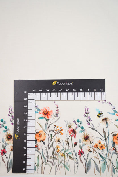 Garden Whisper Linen Floral Printed Fabric