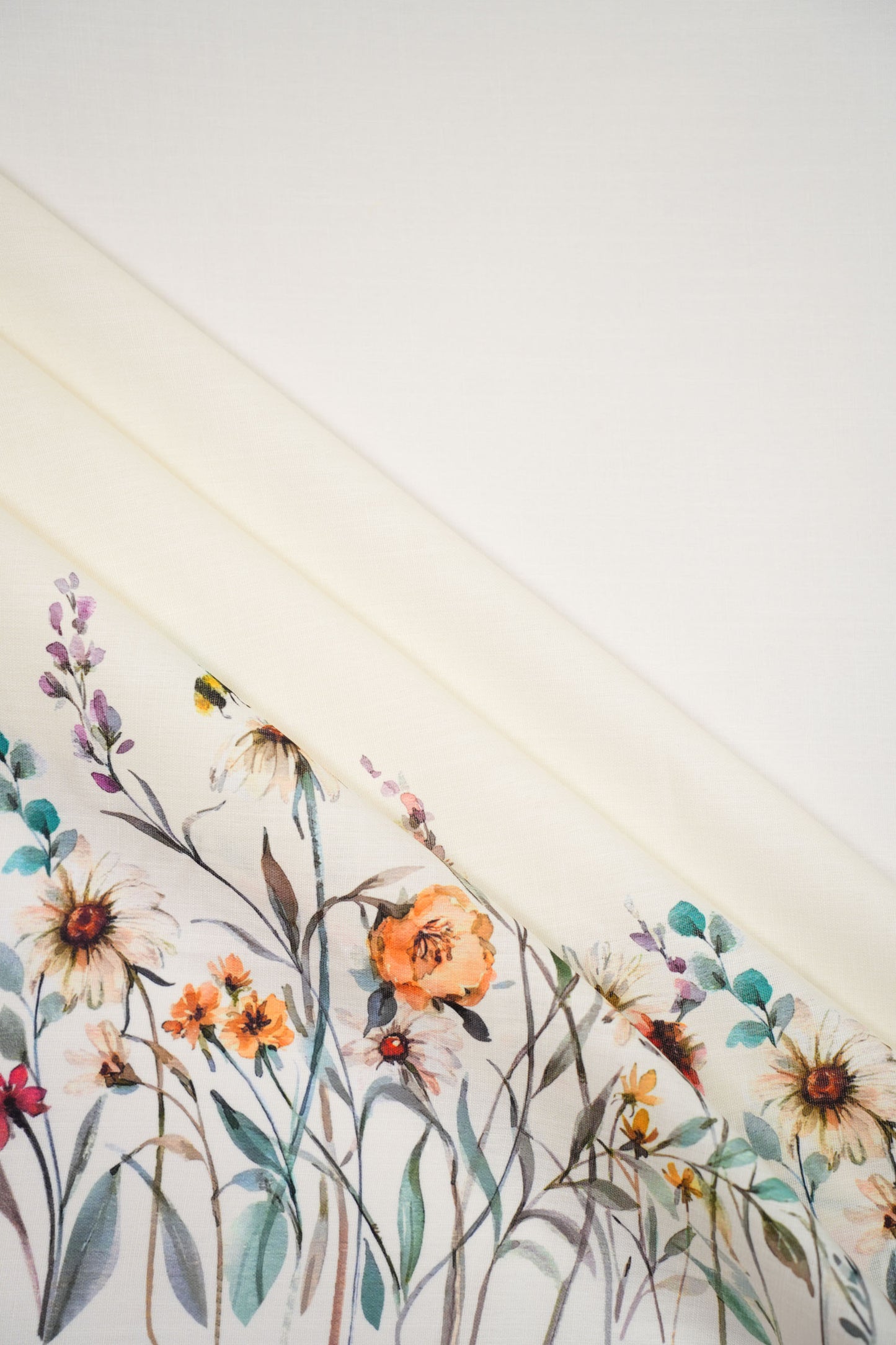 Garden Whisper Linen Floral Printed Fabric