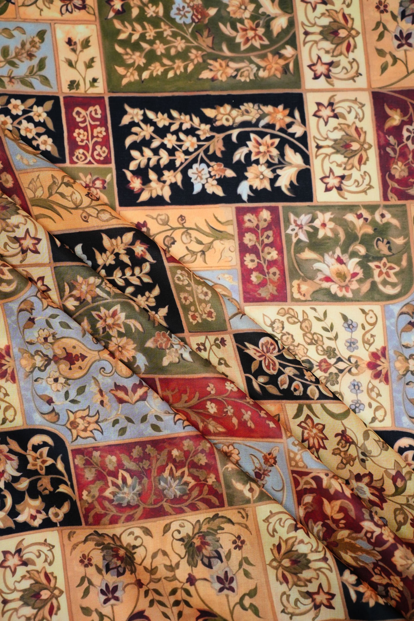 Heritage Mosaic Muslin Printed Fabric