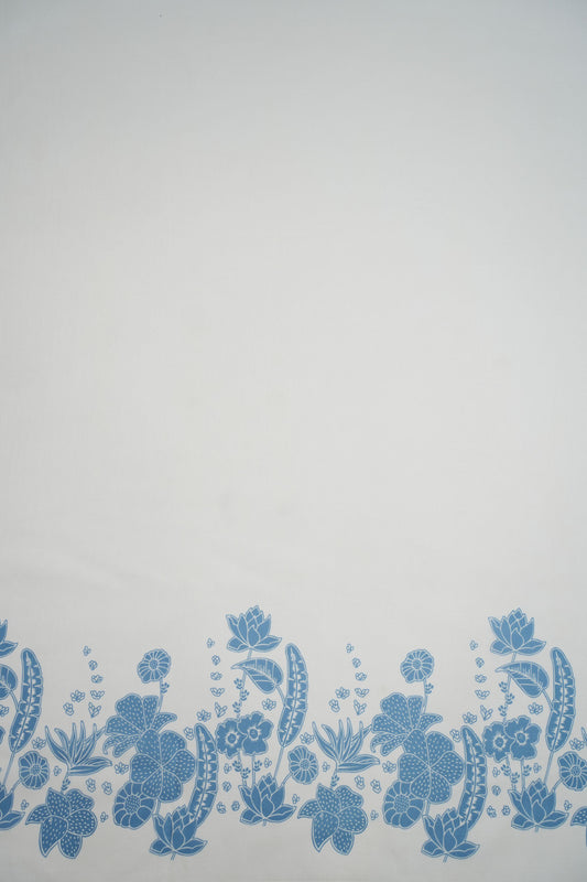 Indigo Harmony Muslin Printed Fabric