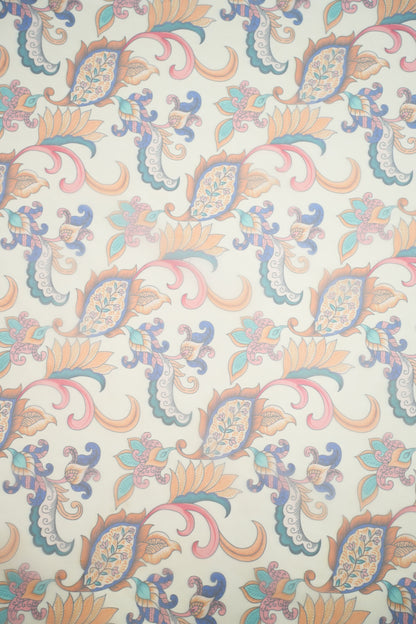 Heritage Swirl Organza Floral Printed Fabric