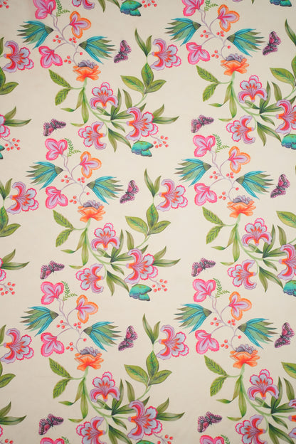 Meadow Charm Georgette Floral Printed Fabric