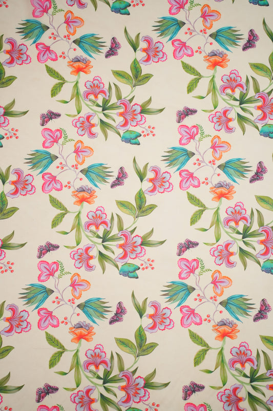 Meadow Charm Georgette Floral Printed Fabric