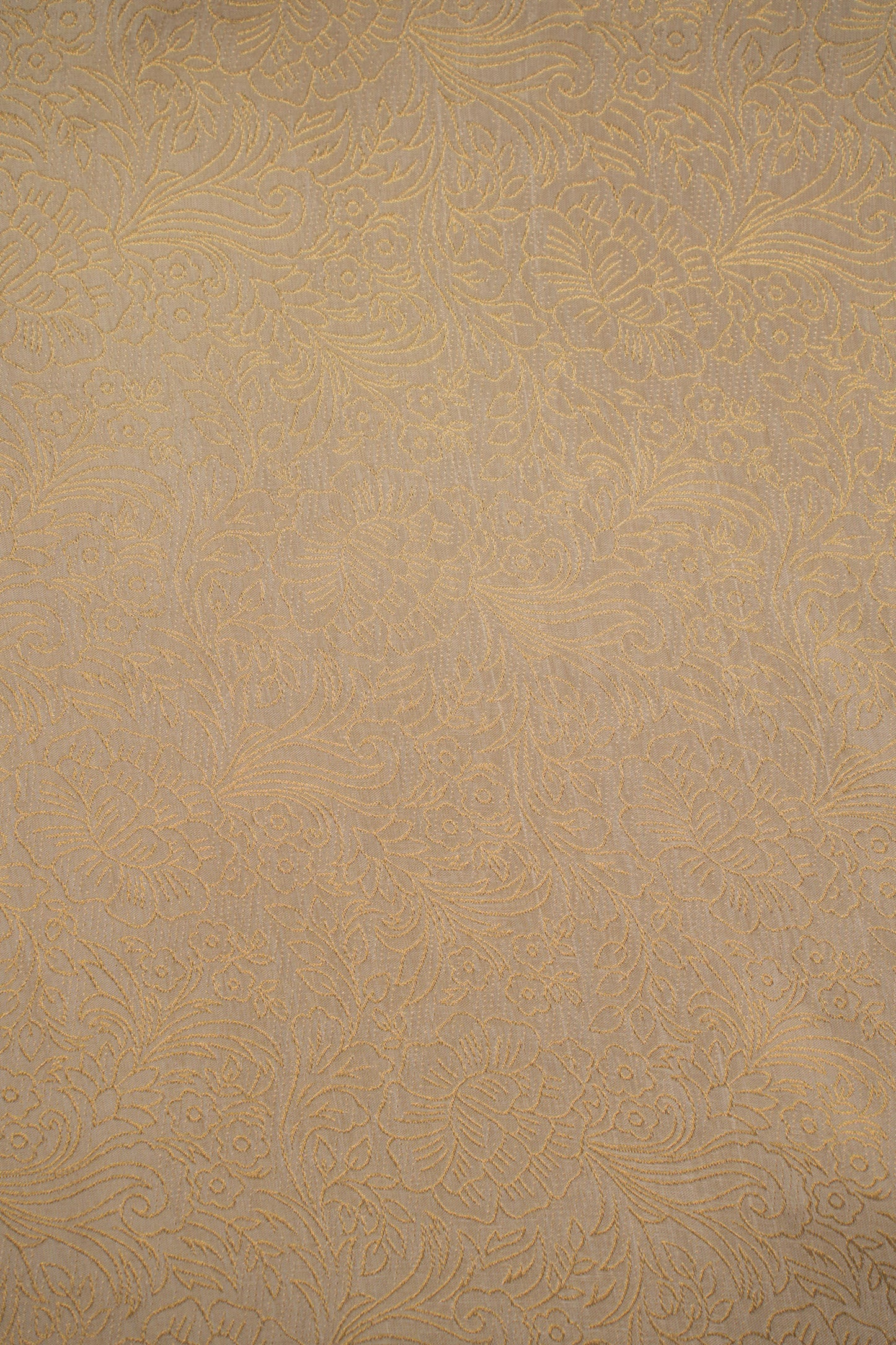 Golden Floral Embossed Banarasi Fabric