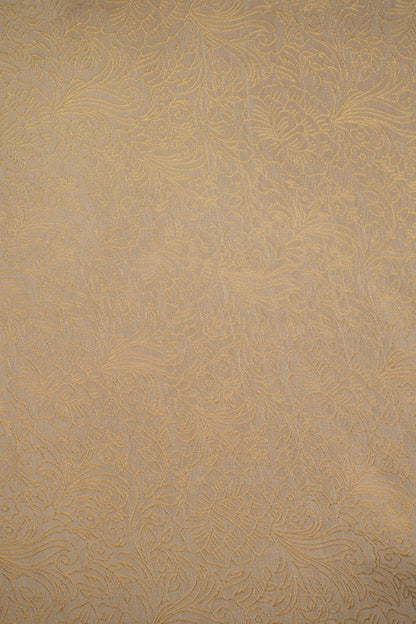 Golden Floral Embossed Banarasi Fabric
