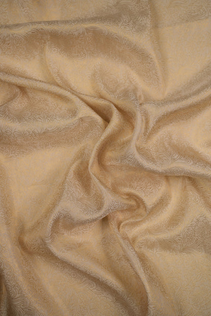 Golden Floral Embossed Banarasi Fabric