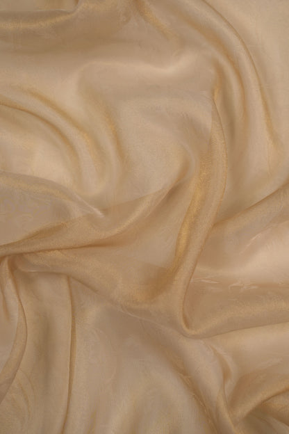 Pure Tissue Organza Fabric with Self Pattern and Delicate Floral Motif
