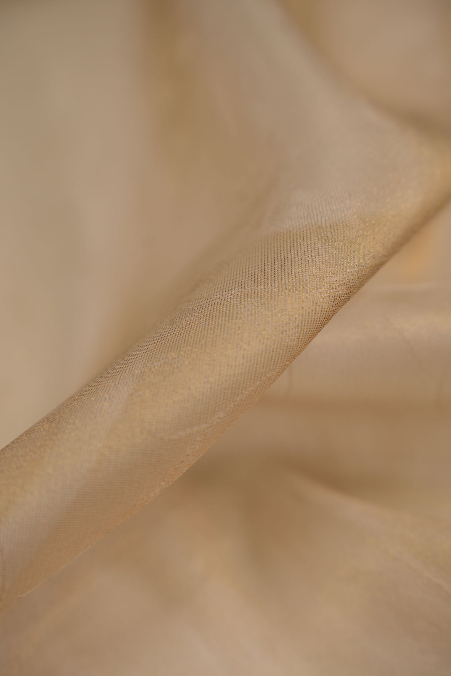 Pure Tissue Organza Fabric with Self Pattern and Delicate Floral Motif
