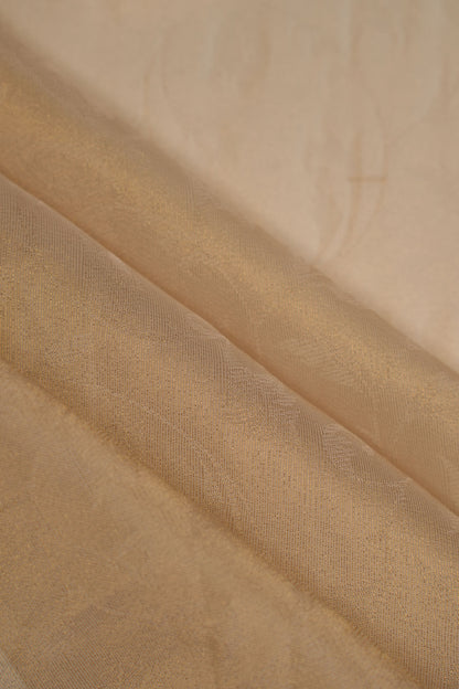 Pure Tissue Organza Fabric with Self Pattern and Delicate Floral Motif