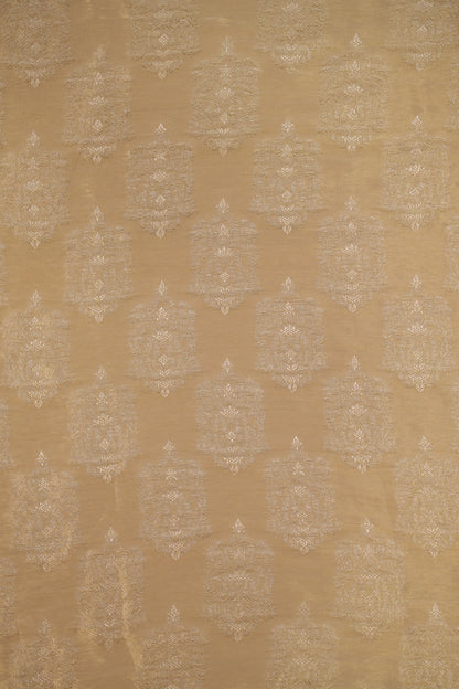 Ornate Golden Woven Pure Tanchoi Silk Brocade Fabric