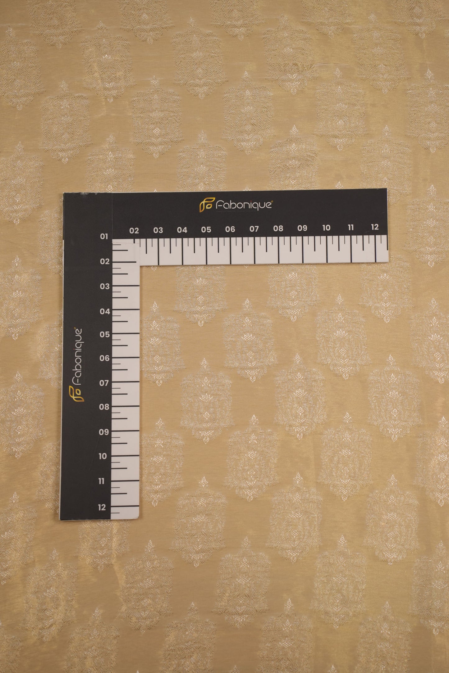 Ornate Golden Woven Pure Tanchoi Silk Brocade Fabric