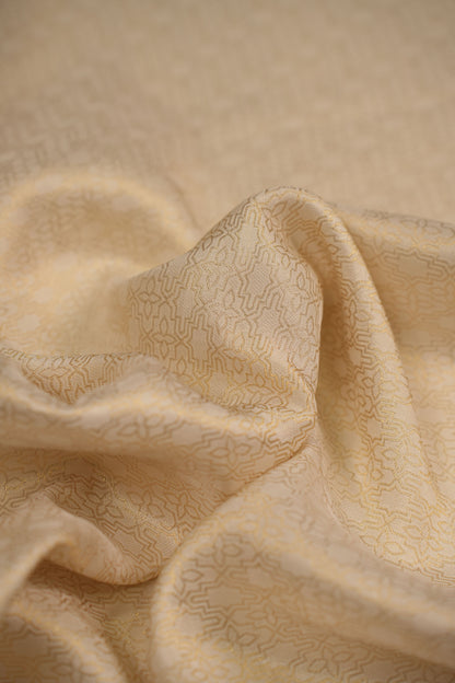 Subtle Gold Geometric Banarasi Jacquard Fabric
