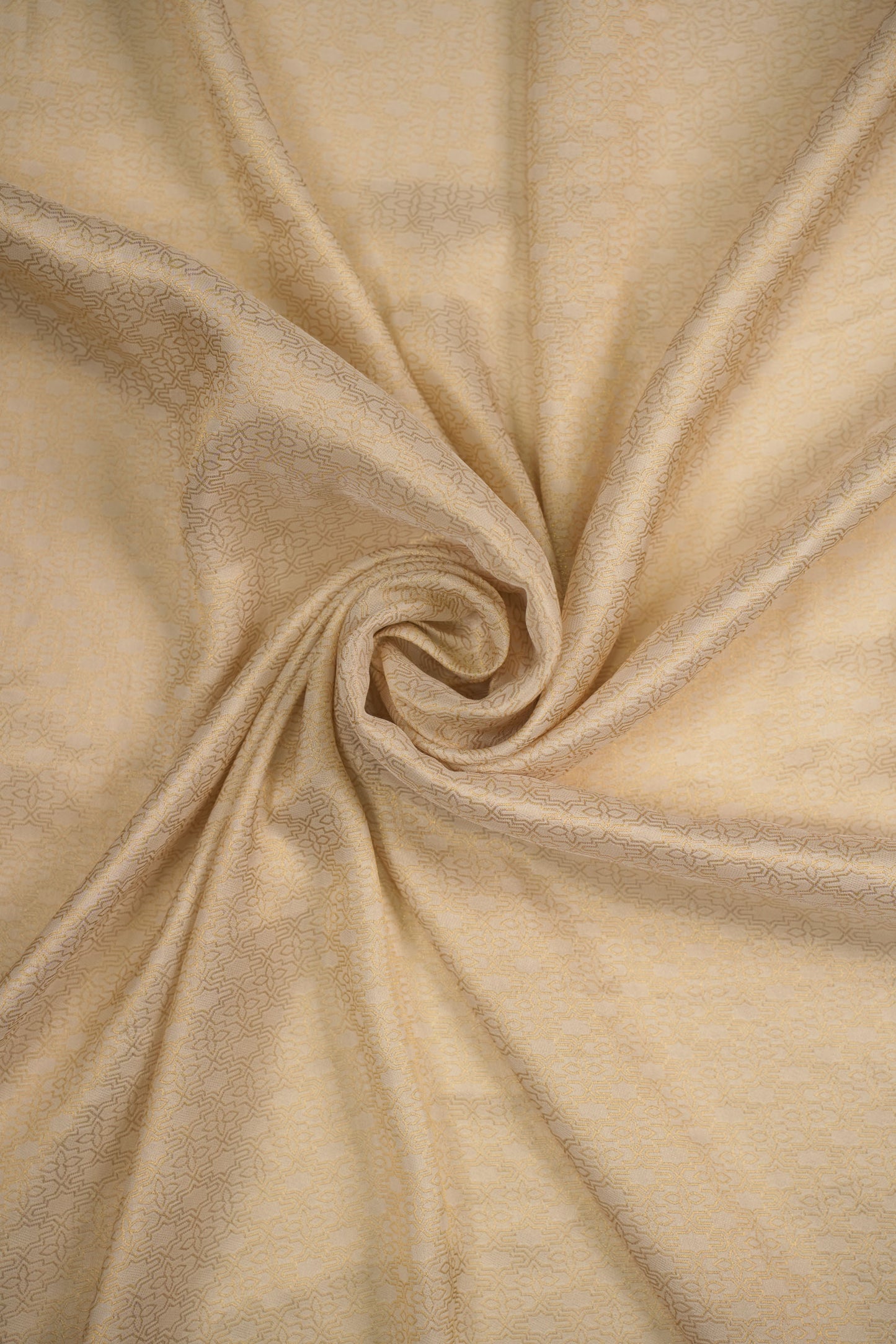 Subtle Gold Geometric Banarasi Jacquard Fabric