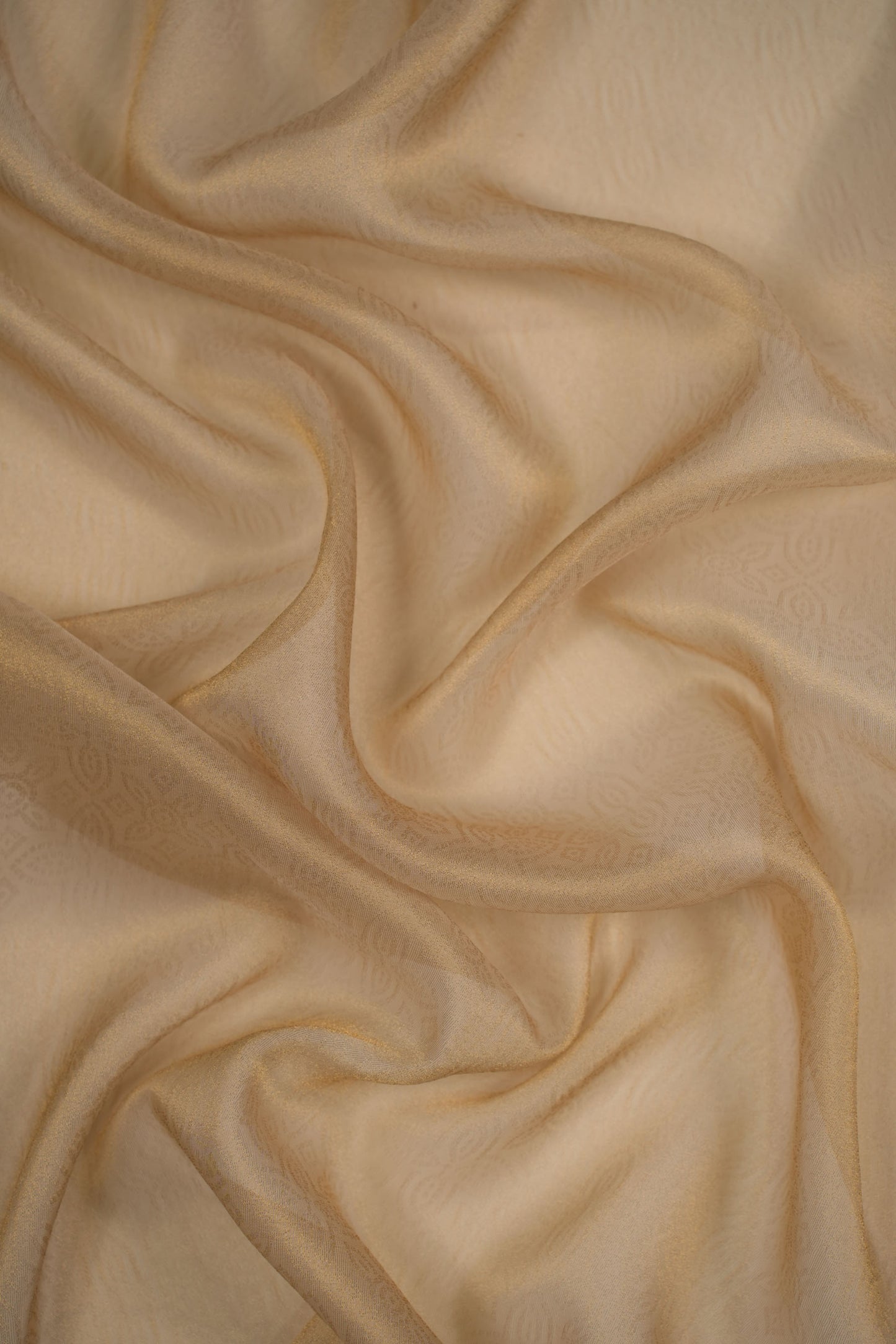 Pure Tissue Organza Floral Brocade Fabric with Self Pattern and Lustrous Sheen