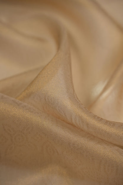 Pure Tissue Organza Floral Brocade Fabric with Self Pattern and Lustrous Sheen