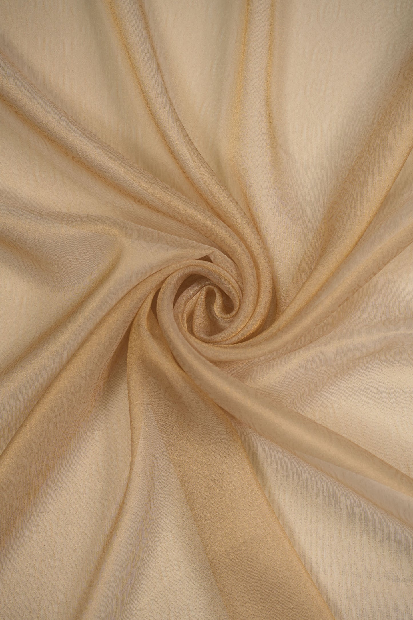 Pure Tissue Organza Floral Brocade Fabric with Self Pattern and Lustrous Sheen