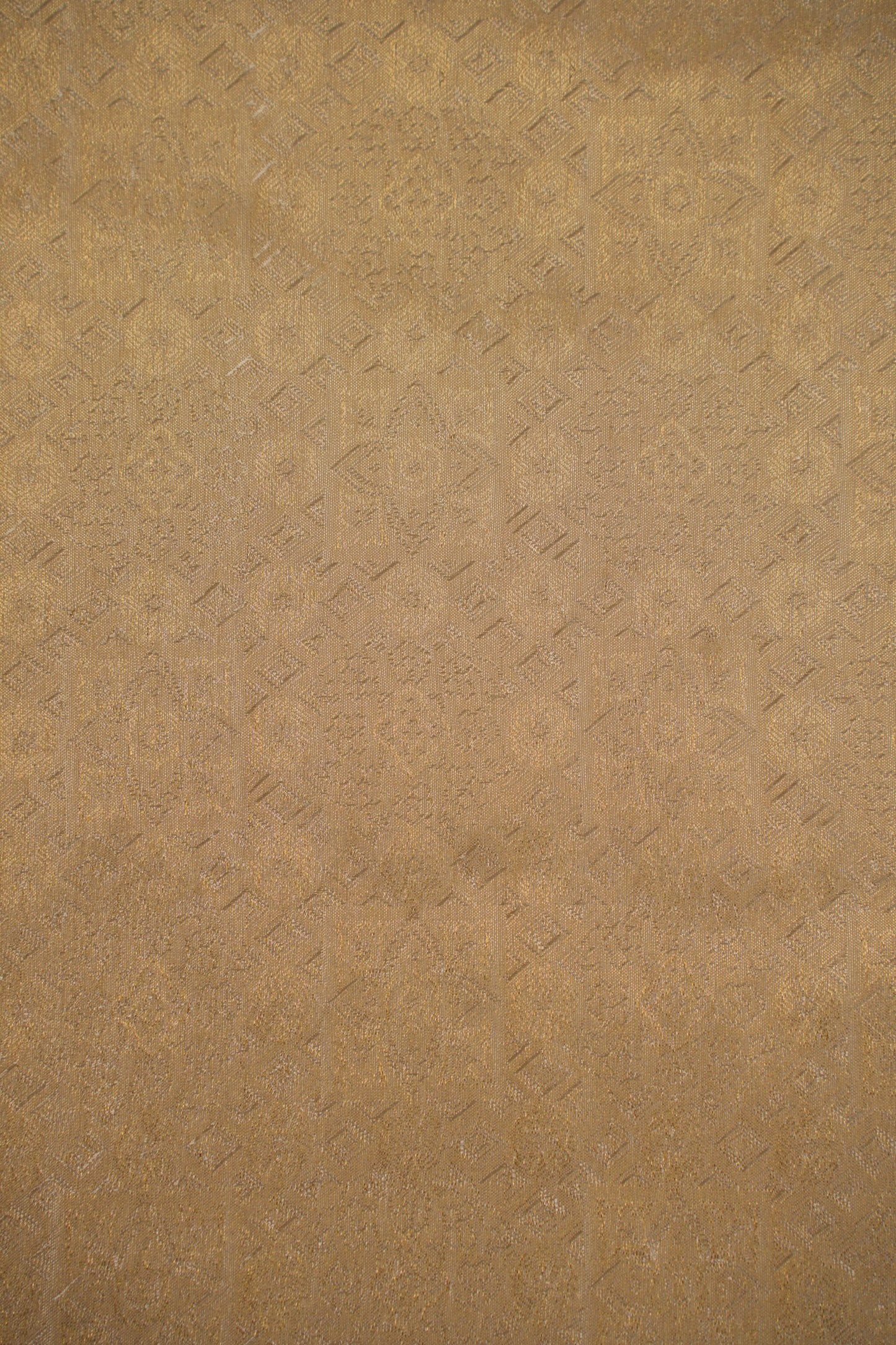 Pure Tanchoi Silk Brocade Fabric with Intricate Golden Floral Patterns