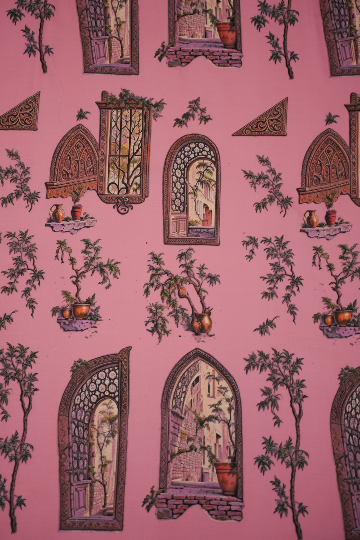Heritage Window Linen Printed Fabric