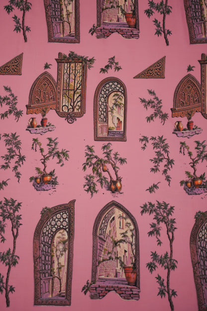 Heritage Window Linen Printed Fabric