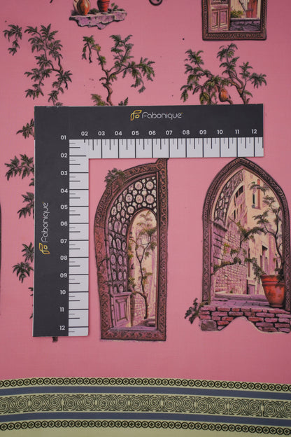 Heritage Window Linen Printed Fabric