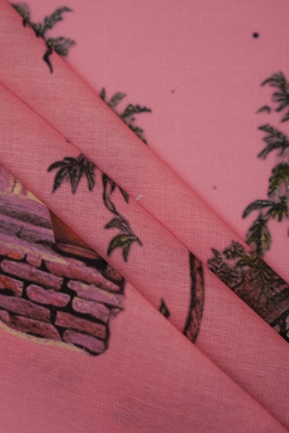 Heritage Window Linen Printed Fabric