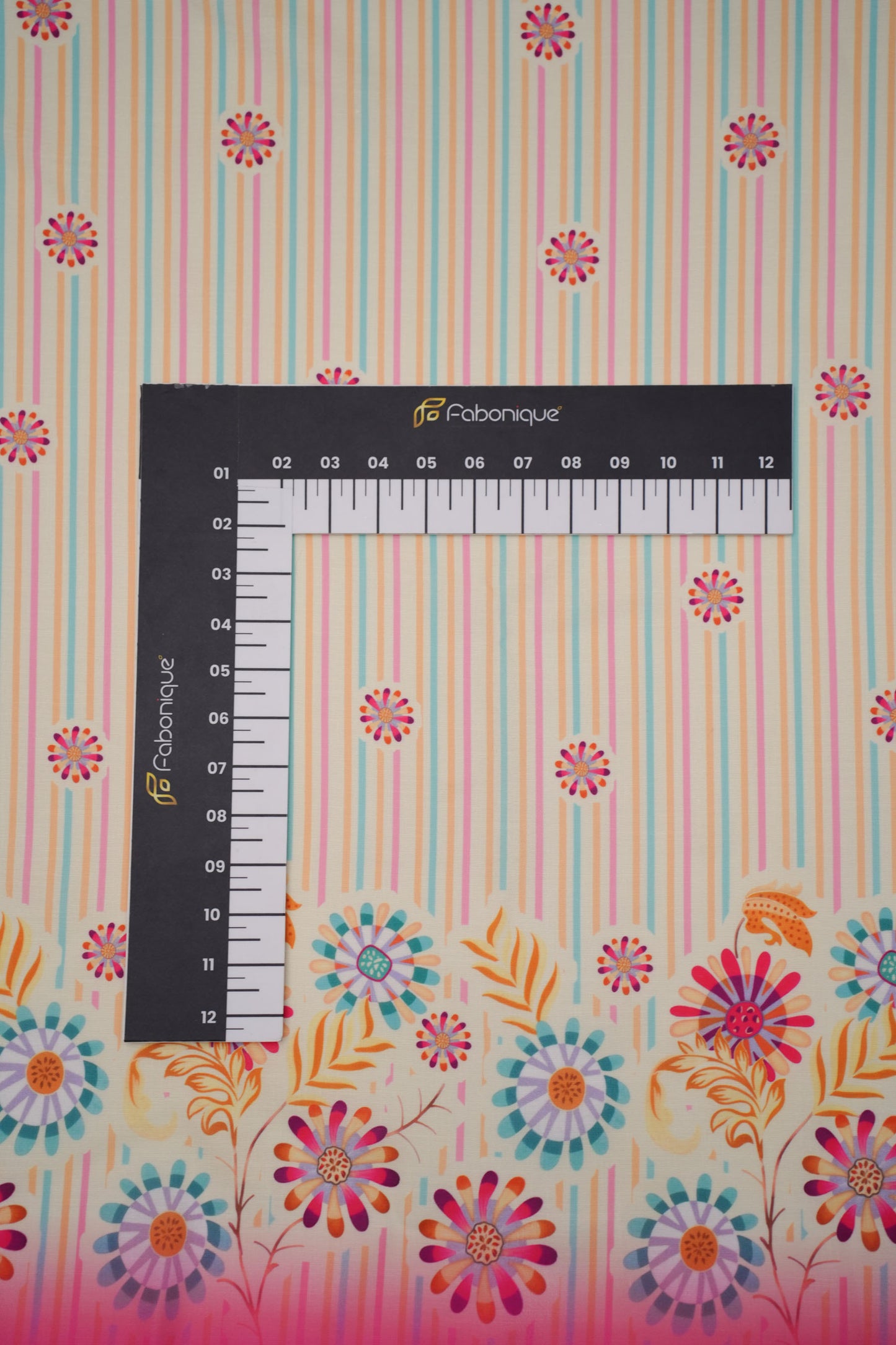 Carnival Stripes Pink Linen Printed Fabric