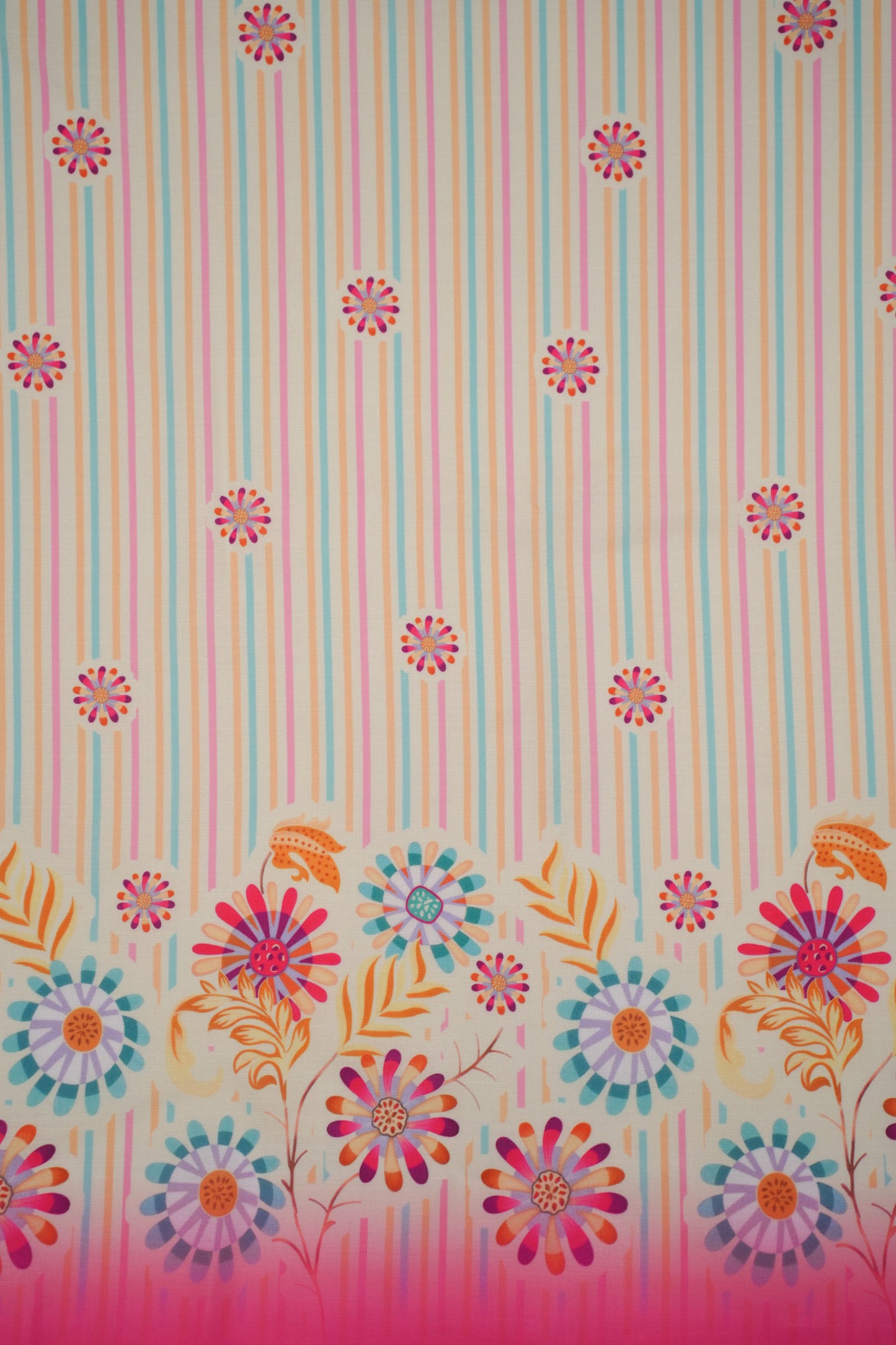 Carnival Stripes Pink Linen Printed Fabric