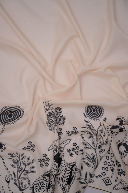 Tribal Bloom Linen Printed Fabric