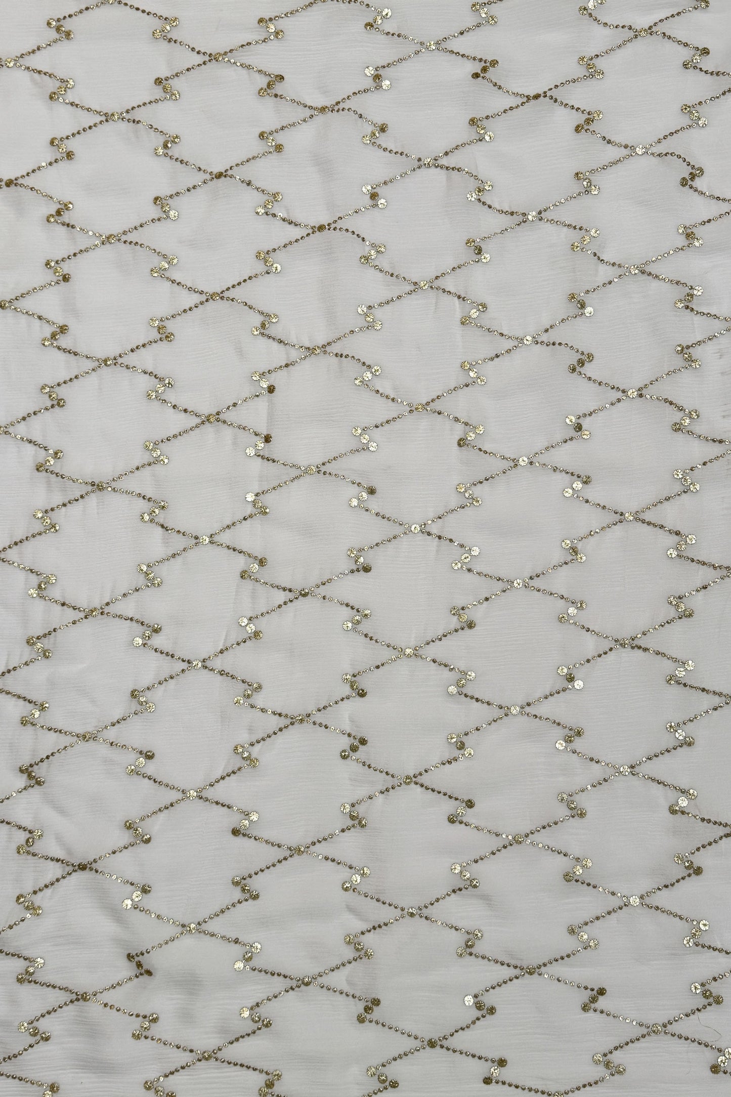 Opal Grid Luxe Organza Sequin Embroidered Fabric