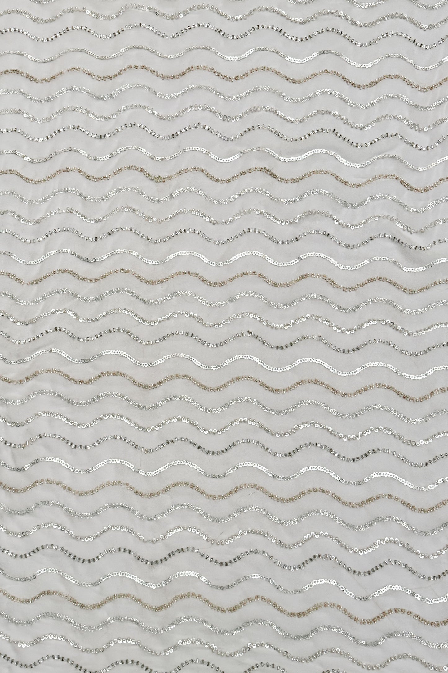 Moonlit Waves Sequin Embroidered Fabric