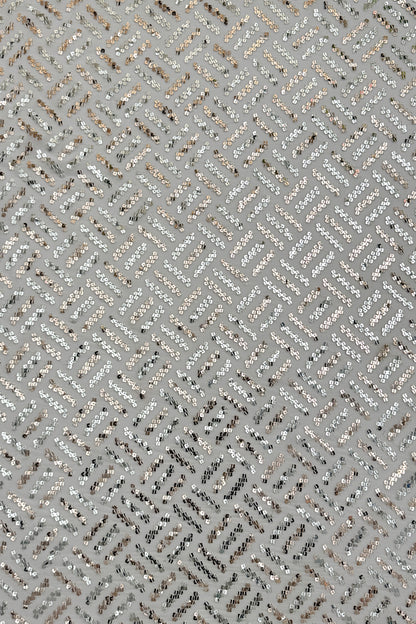 Crystal Gleam Sequin Embroidered Georgette Fabric