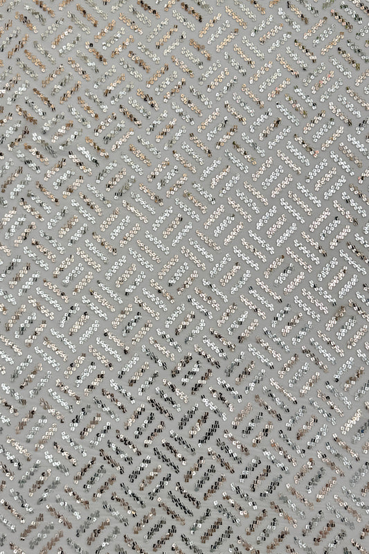 Crystal Gleam Sequin Embroidered Georgette Fabric
