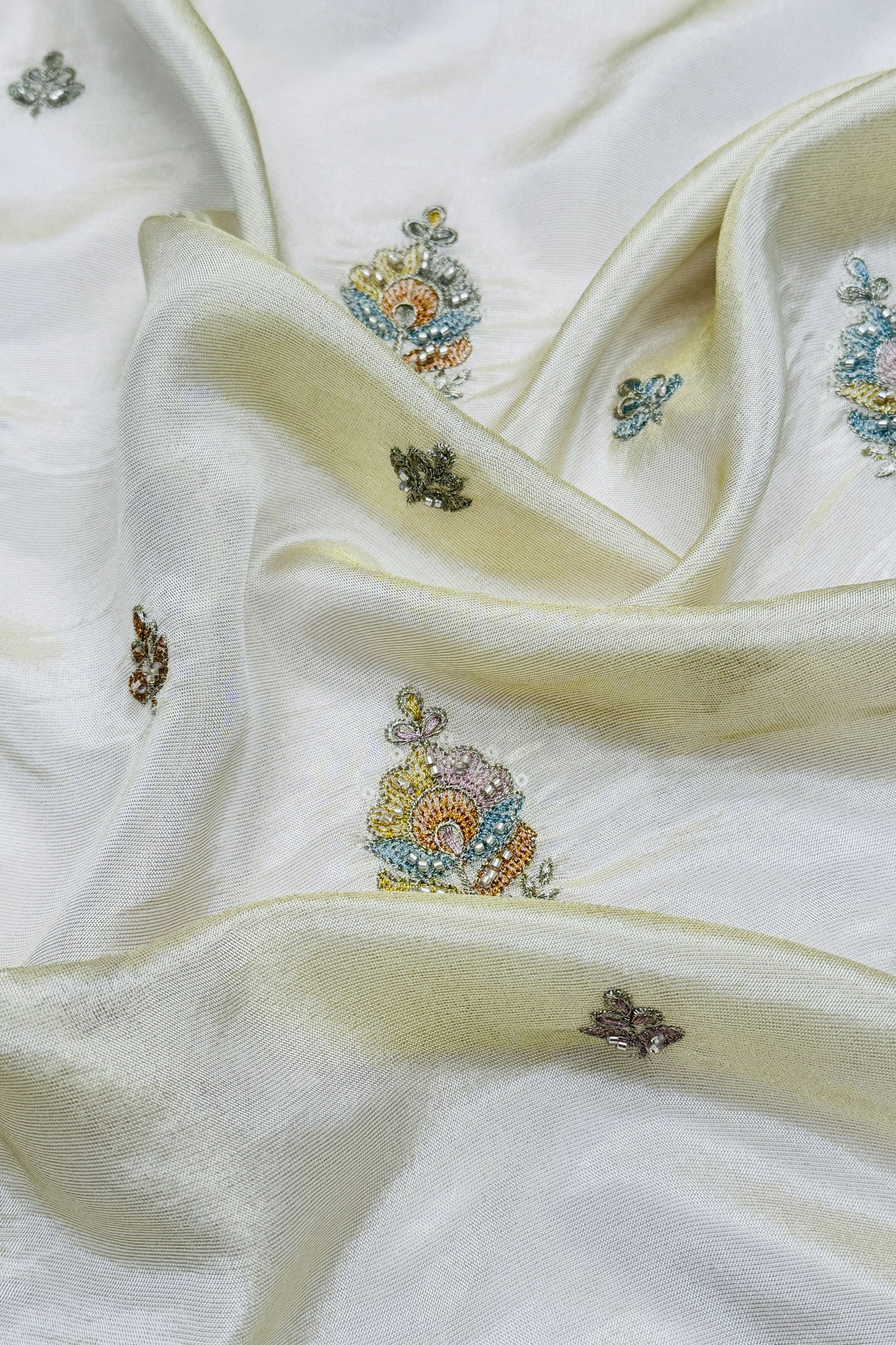 Ivory Mist Sequin Embroidered Fabric