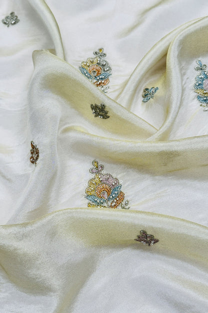Ivory Mist Sequin Embroidered Fabric
