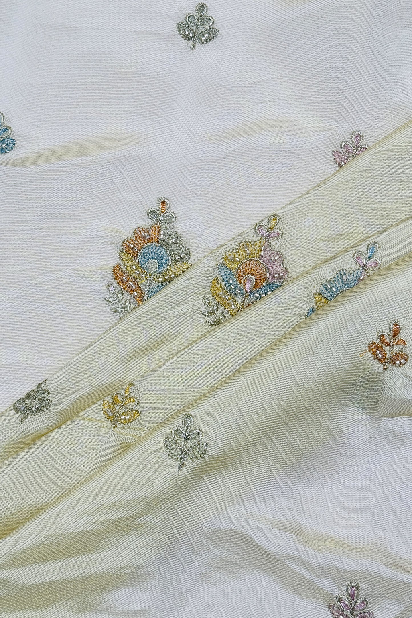 Ivory Mist Sequin Embroidered Fabric