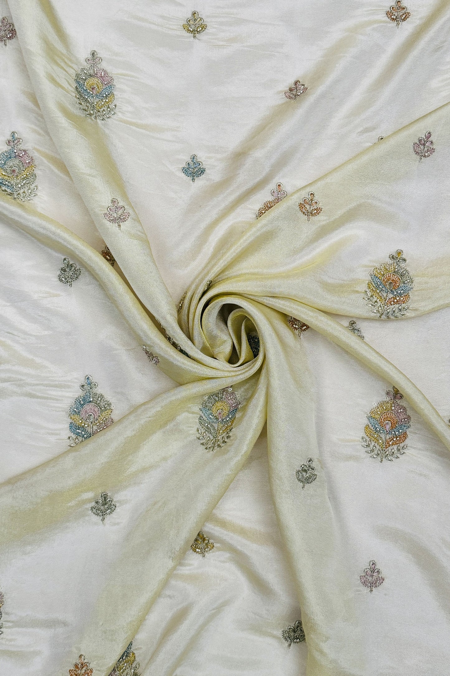 Ivory Mist Sequin Embroidered Fabric