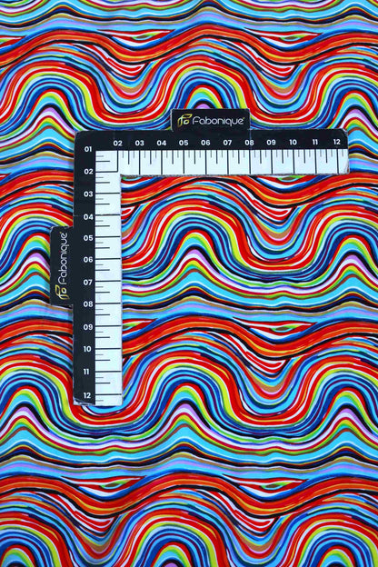 Spectrum Wave French Crepe Fabric
