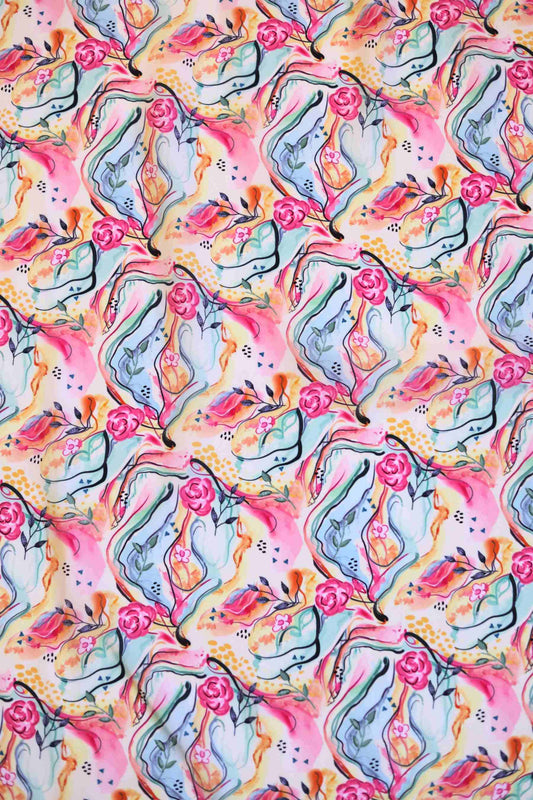 Floral Fantasy French Crepe Fabric