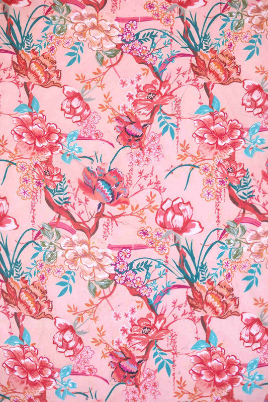 Peach Garden Tabby Fabric