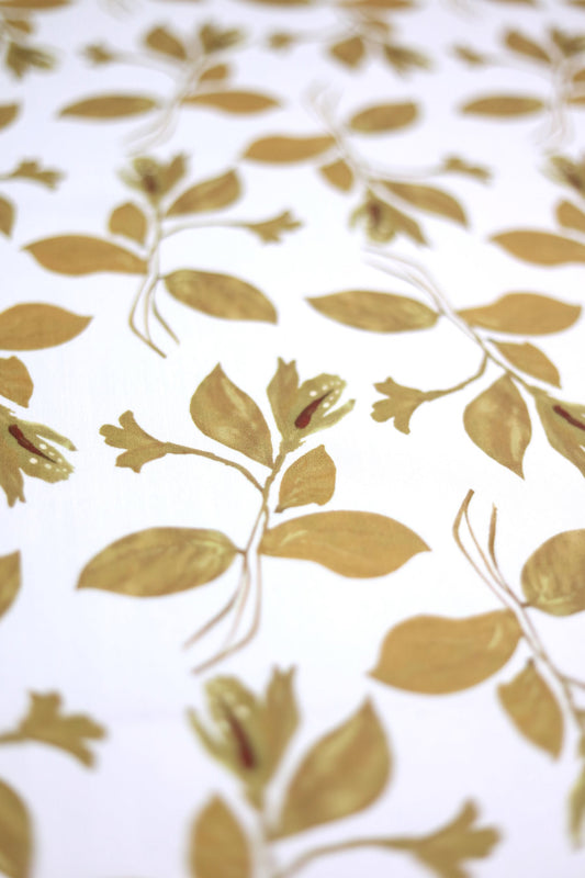 Olive Bloom Linen Fabric