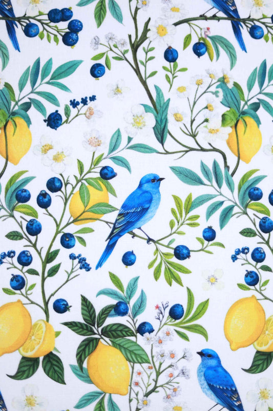 Lemon Orchard Linen Fabric