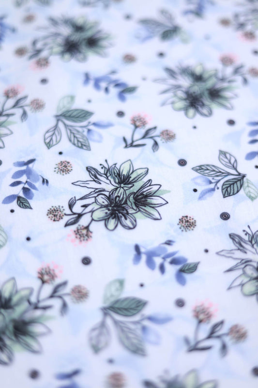 Frosted Flora Muslin Fabric