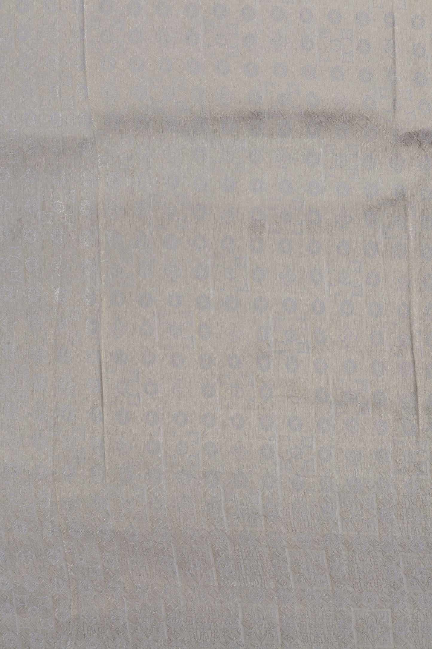 Pure Tanchoi Silk Brocade Fabric with Intricate Golden Floral Patterns