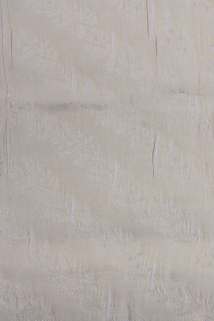Golden Foil Embellished Pure Tanchoi Silk Fabric